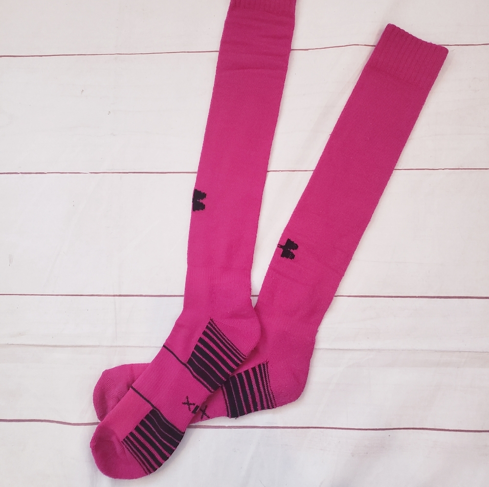 Under Armour tall pink sports socks